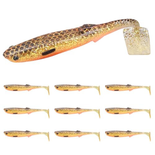 TRUSCEND Hand Made Soft Fishing Lures 10PCS, Paddle