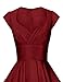 GownTown Womens Dresses Party Dresses 1950s Vintage Dresses Swing Stretchy Dresses DarkRed