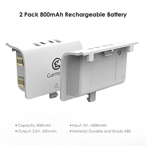 GameSir Xbox One Dual Charging Dock Charger Station with 2X 800mAh Rechargeable Batteries and 3.3ft USB Cable for Xbox One/One S/One Elite Wireless Controller