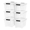 IRIS USA TB Clear Plastic Storage Bin Tote Organizing Container with Durable Lid and Secure Latching Buckles, 19 Qt, 6…