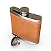 Flask Brown Leather, Hip Flask,2PCS