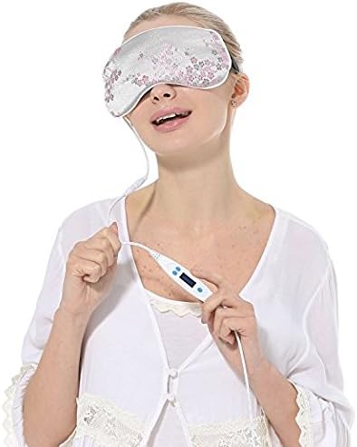 CORALTEA Heated Eye Mask with USB Temperature Control and Timing Beauty Lavender flavor Night Sleeping Hot Steam Eye Cover (pink with scent)