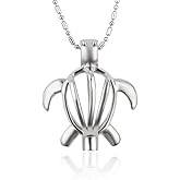 LGSY 5PCS Turtle Cage Pendants for Pearl Jewelry Making Silver Plated, Design Cage Pendants for Women