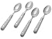 Ginkgo International Le Prix Stainless Steel Demitasse Spoons, White, Set of 4