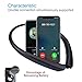 Bluetooth Headphones, Wireless Retractable Earbuds Neckband Headset Sports Sweatproof Earphones with Mic (Jet Black)