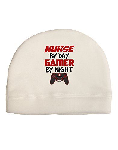 TooLoud Nurse By Day Gamer By Night Adult Fleece Beanie Cap Hat