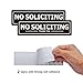 No Soliciting Sign for Door - Metal Signs for House Business and Office Wall - Weather Resistant Aluminum with Strong Self Adhesive (2 Pack, Black 7×2 inches)