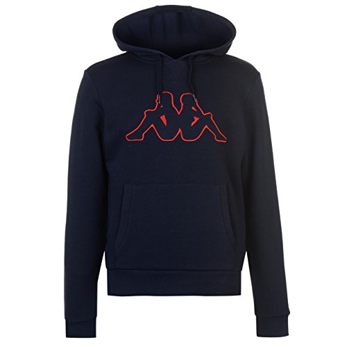 Kappa Mens Fleece OTH LL Hoody Hoodie Hooded Top Kangaroo Pocket Print Navy Large