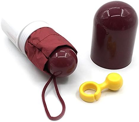 visnfa Umbrella Ultra Mini and Light with a Cute Capsule Case and not only umbrella but also Anti-UV Sun Umbrella (Red)