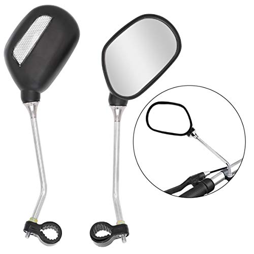 Ruikarhop Bike Rearview Mirrors,Adjustable Rotatable Handlebars Glass Mirror for Folding Bicycle Electric Mini Bike Motorcycle