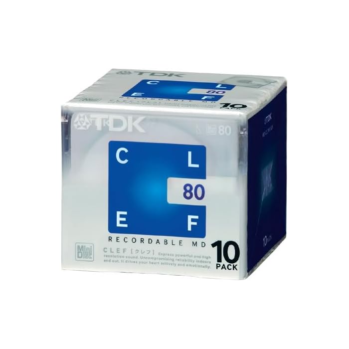 TDK CLEF 80minute Blank Mini Disc Md Recordable Minidisc 10 Pcs Pack