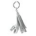 [Apple MFi Certified] Tassle Lightning Key Ring Charging Cable with Aluminum Tips for iPhones & iPads - Silver