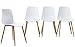 GreenForest Dining Chairs Set of 4 Mid Century Modern Chairs for Kitchen Living Room Side Chairs with Metal Legs and Plastic Seat, White
