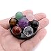 Top Plaza 7 Chakra Star Group Rock Healing Energy Gemstone Crystal Balls Statue Figurines Array on Obsidian Stand, for Chakra Healing, Devination, Home Decor(16 MM Balls Obsidian Stand)