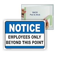 Malkan Signs Employees Only Beyond This Point Sign - PVC 10x7 Inches. Non-Fade Colors, Durable, UV Protected, Easy Mount, Waterproof and Weather Resistant