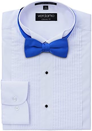 Men's Tuxedo Shirt with Royal Bow Tie - Wing Collar - Small 32/33