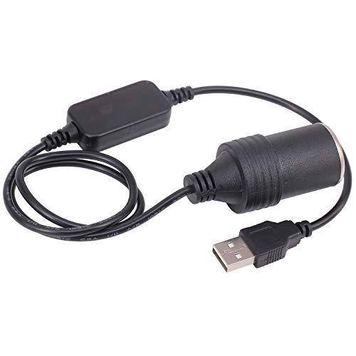 Yeworth 0.6m 5V USB to 12V Car Cigarette Lighter Socket Female Converter Adapter Cord for Car Cigarette Lighters Car Vacuum Cleaner Driving Recorder Etc (USB to Car Cigarette Lighter)