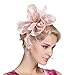 Urban CoCo Women's Vintage Flower Feather Mesh Net Fascinator Hair Clip Hat Party Wedding (Nude Pink-Series 4)