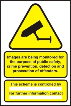CCTV Sign Size A4 Window Sticker Data Compliant CCTV Sign