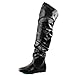 DailyShoes Women's Fashion-Hi Over-The-Knee Thigh High Flat Slouchly Shaft Low Heel Boots