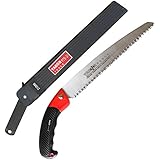 TABOR TOOLS Pruning Saw with Sheath For Trimming Tree Branches &amp; Clearing Forest Trails, 8" Straight Steel Turbocut Pull-Action Blade, Your Next Professional Pruning Tool!