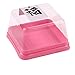 Single Clear Plastic Mooncake Box with Transparent Lids and Sealing Lables, 50 Sets (100G Pink)