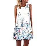 Hot Sale! Women Sleeveless Printed Mini Dress,Canserin Vintage Boho Summer Beach