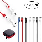 Tutor AirPods Strap Accessories Secure Anti-lost Silicone Strap and Headphone Case compatible with Apple Airpods (7 Pack)