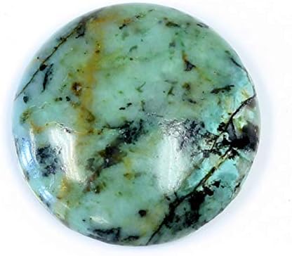 35mm Round Genuine African Turquoise Calibrated Cabochon 1 Piece Lot Flat Back DIY Jewelry Making