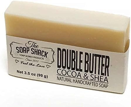 Double Butter Soap-Shea Butter-Cocoa Butter-Handmade Soap-Cold Processed-Natural-Unscented-By The Soap Shack