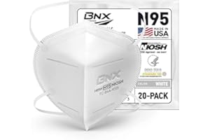 ACCUMED BNX N95 Mask NIOSH Certified MADE IN USA Particulate Respirator Protective Face Mask (20-Pack, Approval Number TC-84A-9315 / Model H95W) White