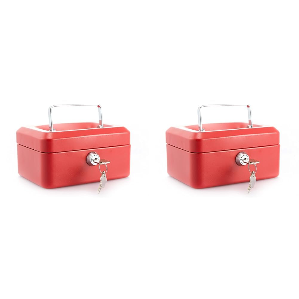 Burg-Wachter CB01R Money 5015 6" Cash Box - Red (Pack of 2)