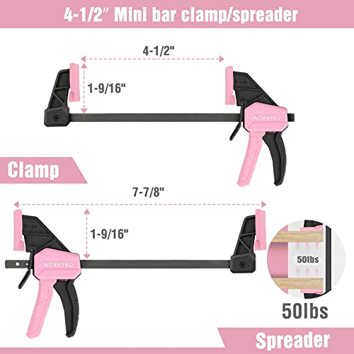 WORKPRO Mini Bar Clamps for Woodworking, 6\