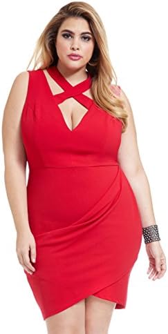 Women's Plus Size Tanque Crossover Deep-V Dress
