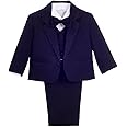 Dressy Daisy Baby Toddler Boy 5 Pcs Set Formal Tuxedo Suits No Tail Wedding Christening Baptism Outfits