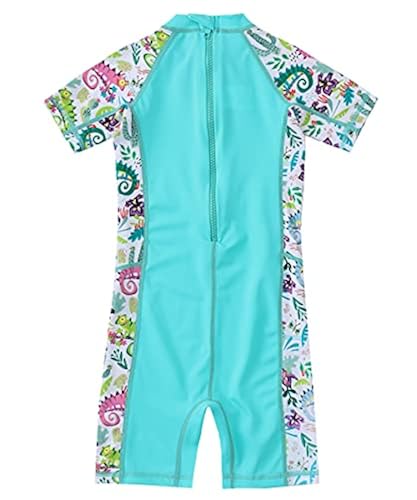 M2C Kids One-Piece Rash Guard Swimsuit - UPF 50+ Sun Protection, Short Sleeve, Quick Dry