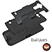 LG Stylo Case, LG G Stylo Case, Starshop [Heavy Duty] Dual Layers Kickstand Case with [Premium Screen Protector Included] and Locking Belt Clip (Black)