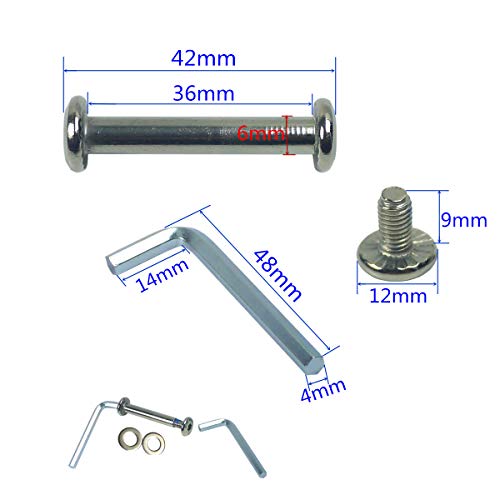 OD 15/64" (6mm) Shaft Hex Socket Screw Inline Skate Wheel Roller Blades Replacement Skate Wheel Axles Repair kit (36 mm)