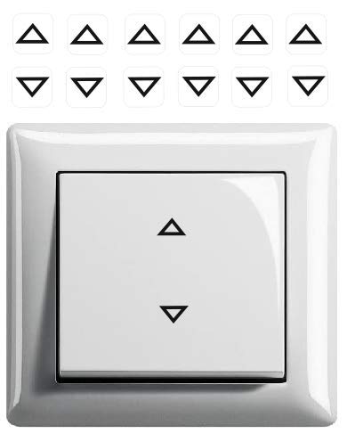 Generisch Pack of 6 Switch Stickers Up Down Symbol Switch Sticker (R23/14) (15 x 15 mm)