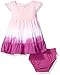 Burt's Bees Baby Baby Girls' Organic Tiered Dress & Diaper Cover Set, Cherry Blossom, 12 Months