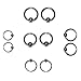 Pair of Steel Captive Bead Ring CBR Earrings 20,18,16,14 Gauge