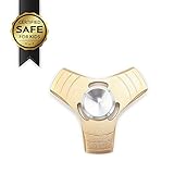 Luxury Fidget Spinner by ForlifeStore, Metal Hand Spinner with Premium R188 Bearings High Speed | Top Best Toys 2017 for Stress Reducer, Certified Safe Material for Kids | Gold Silver Color