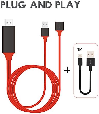 Gopala Extensible Lightning to HDMI HDTV Adapter AMX, For Apple Lightning Digital AV Adapter for Select iPhone, iPad and iPod Models (Adapte +3.2 FT Lightning Cable)
