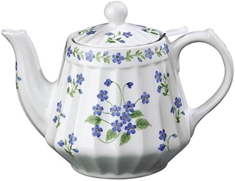 Andrea By Sadek 6"h Blue Forget Me Not Teapot with Mesh Strainer