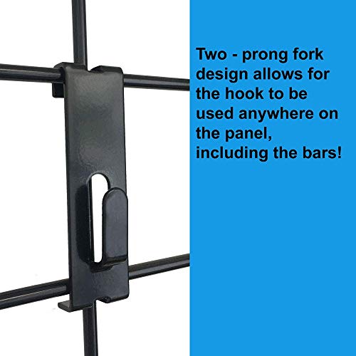 50-Pack EZ-Mannequins Gridwall Picture Hangers for Grid Wall Panels - Utility Metal Wire Hooks for Displaying Canvas, Pictures, Art or Paintings - Use in Craft Shows, Fairs, Retail or Outdoor - Black