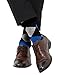 Men Cotton Business Dress Socks Navy Argyle Solid Pattern Socks 6 Pack