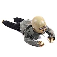 Bshenshen Animated Crawling Baby Zombie Scary Ghost Babies Doll Haunted Halloween Decor Props Supplies