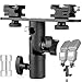 ChromLives Dual Flash Bracket Hot Shoe Speedlight Stand Umbrella Holder Light Stand Bracket Mount 1/4'' to 3/8'' Compatible with Studio Video DSLR Camera Canon Nikon Yongnuo primary