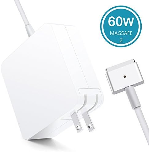 Macbook Pro charger,Coresto 60W Magsafe 2 Charger with T-Tip Connector,60W Magsafe Charger Adapter Replacement for Macbook Pro 13 Inch (Mid 2012 Later Model) A1425, A1435, A1502 Charger (60W T-Tip)