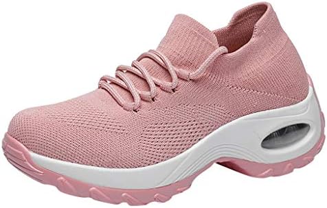 Gleamfut Women's Air Cushion Shoes Flying Weaving Mesh Thick Bottom Buffer Comfortable Casual Rocking Shoes